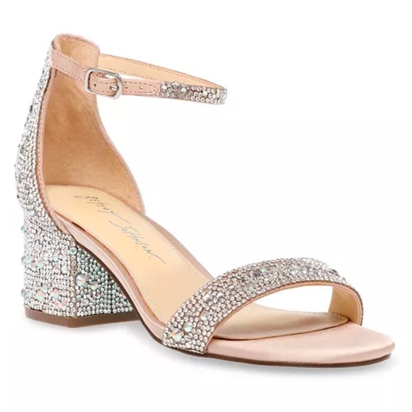 Betsey Johnson Pink Rhinestone Heels - Picture 1 of 16